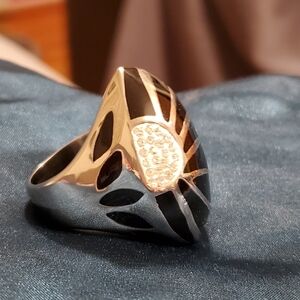 LUXE Nadri 25g Stainless Steel PaveCZ Statement Ring 8.5 Excellent